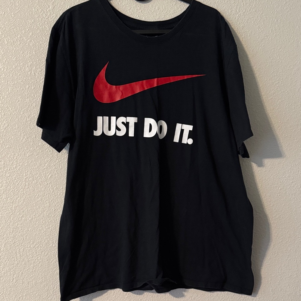 Nike Black Tee with Red Logo